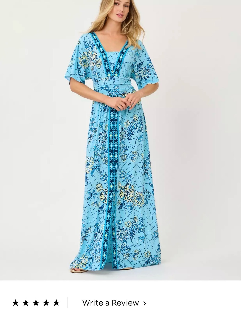 Lilly Pulitzer Sky Blue Floral Maxi Dress